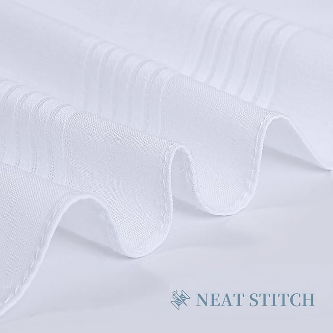 Men's Handkerchiefs 16 inches, 100% Cotton Handkerchiefs for Men, Soft White Hankies for Men
