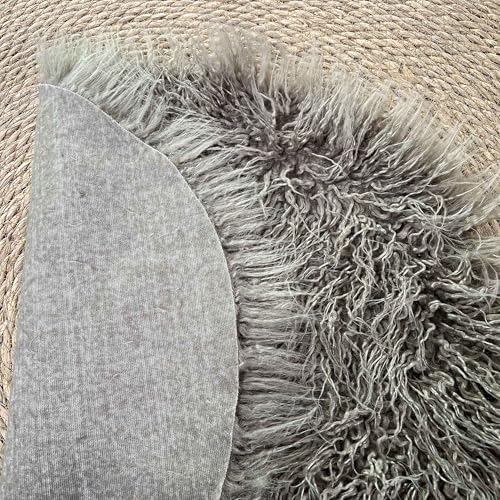 Newborn Photo Props Faux Fur Round 23.6 inch Soft Baby Boy Girl Photo Blanket Studio Photo Mat (Almost Mauve) - Image 6
