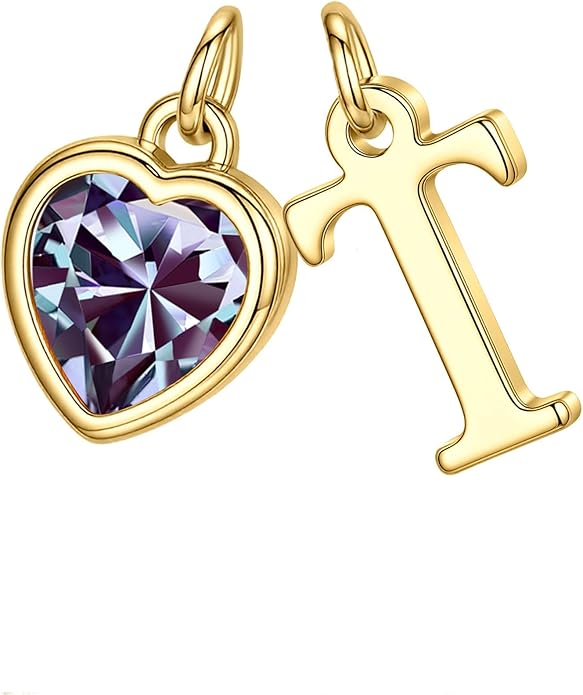Turandoss Valentines Day Gifts for Her Trendy, Dainty 14K Gold Plated Initial A-Z Heart Birthstone Pendant Necklace Personalized Bridesmaid Birthday Valentines Jewelry Gifts for Women Girls