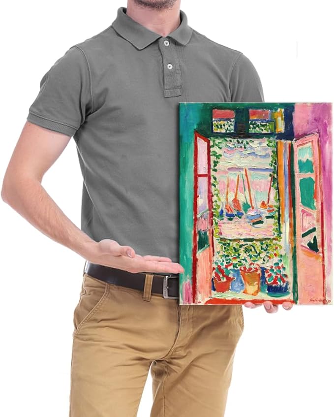 Wieco Art Canvas Print Wall Art Open Window Collioure 1905 by Henri Mattise Abstract Colorful Art Matisse Posters Canvas Prints for Wall and Home Office Decorations