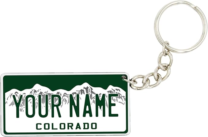 License Plate Keychain - Personalized - All States Multicolor