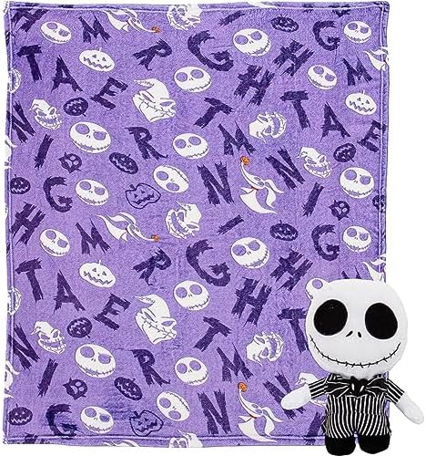 Northwest Character Hugger Pillow & Silk Touch Throw Blanket Set, 40" x 50", Nightmare Before Christmas - Nightmare Friends by Northwest