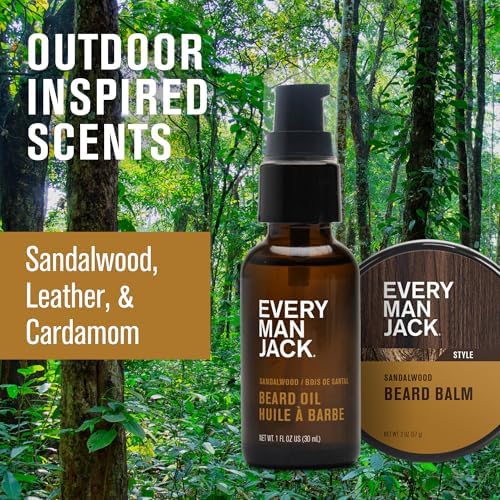 Every Man Jack Essential Beard Care Kit for Men, Sandalwood Teak, Gift Set - Image 5