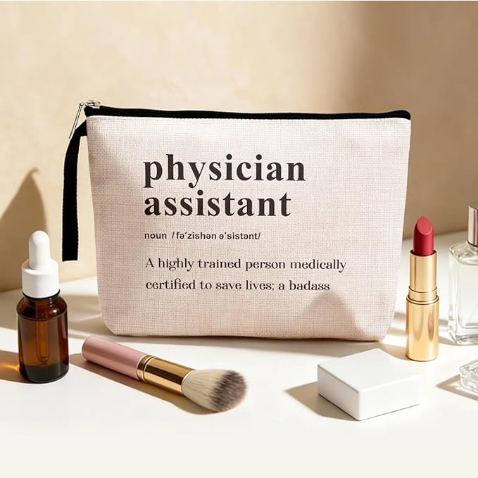Physician Assistant Noun Physician Assistant Gifts Makeup Bag for Women Doctor Medical Student Cosmetic Bag Doctors Kit Zipper Pouch Bag Travel Bag for Graduation Birthday Christmas New Year's Day