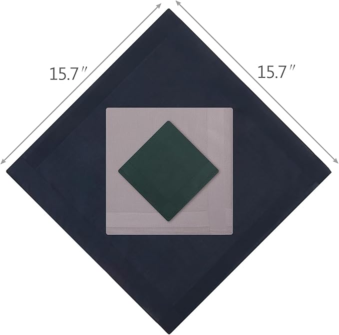 HOULIFE Men's Cotton Handkerchiefs, Solid Color 60S Soft Cotton Hankies for Men Women 6/12PCS 15.7"×15.7"