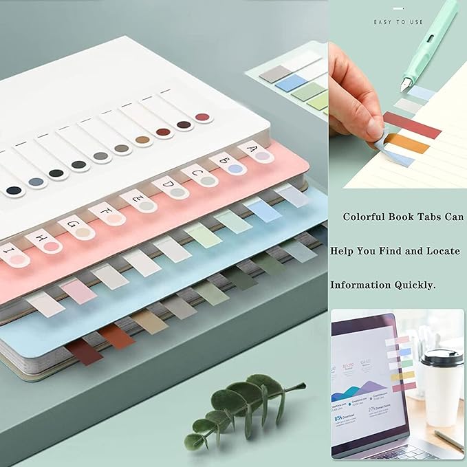 ELII Tabs 800Pcs Sticky Index Tabs Page Markers,Writable and Transparent Sticky Notes Page Tabs Book Markers Label Stickers Index Tabs for Page Marking Classify File (800 pcs Book tabs)