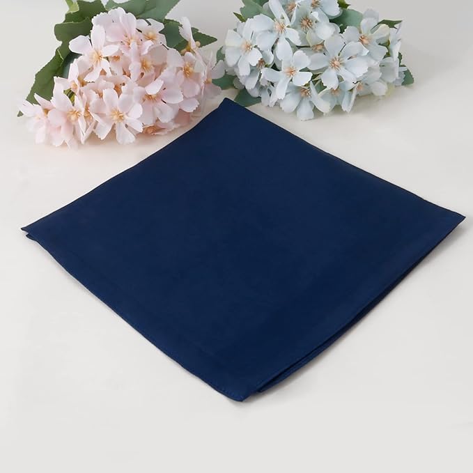 HOULIFE Men's Cotton Handkerchiefs, Solid Color 60S Soft Cotton Hankies for Men Women 6/12PCS 15.7"×15.7"