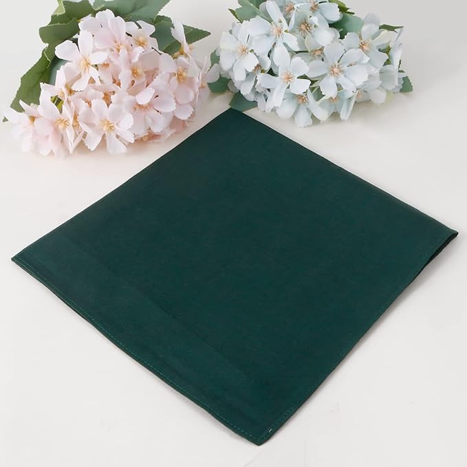 HOULIFE Men's Cotton Handkerchiefs, Solid Color 60S Soft Cotton Hankies for Men Women 6/12PCS 15.7"×15.7"