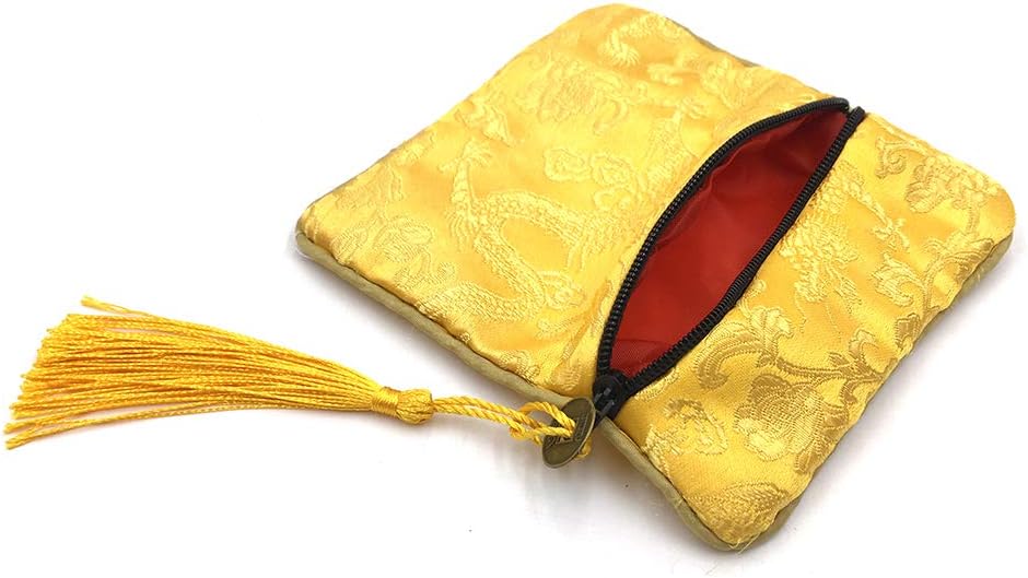 24pc Chinese Silk Brocade Coin Purse Embroider Jewelry Bag Zipper Wallet Pouch