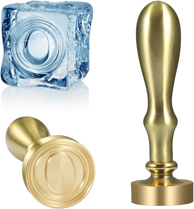 Ice Cube Stamp for Cocktails Ice Stamp Brass Head with Handle, Ice Branding Stamp for Ice Cubes Cocktail Whiskey Drinks Party Wedding Making DIY Crafting (Letter O)