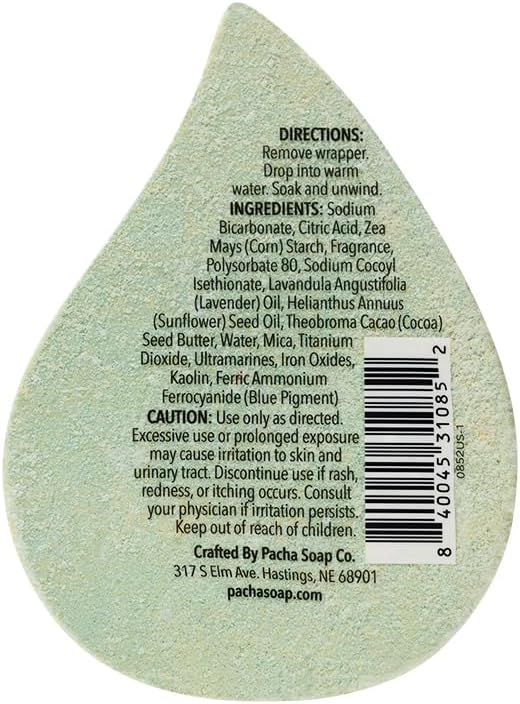 Pacha Soap Co. Bath Bombs - Vanilla & Sage Scent, Handcrafted, Nourishing & Moisturizing Fizzing Bath Frothers with Clean Ingredients, Non-Toxic, Dye and SLS-Free, Made in The USA, 3-Pack, 5 oz Each