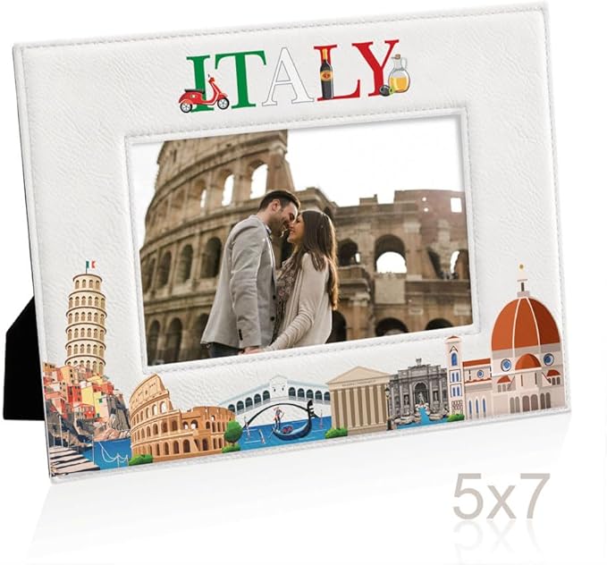 KATE POSH Italy Picture Frame, Family Vacation in Italy, Wedding Gift, Honeymoon Gift (5x7-Horizontal)