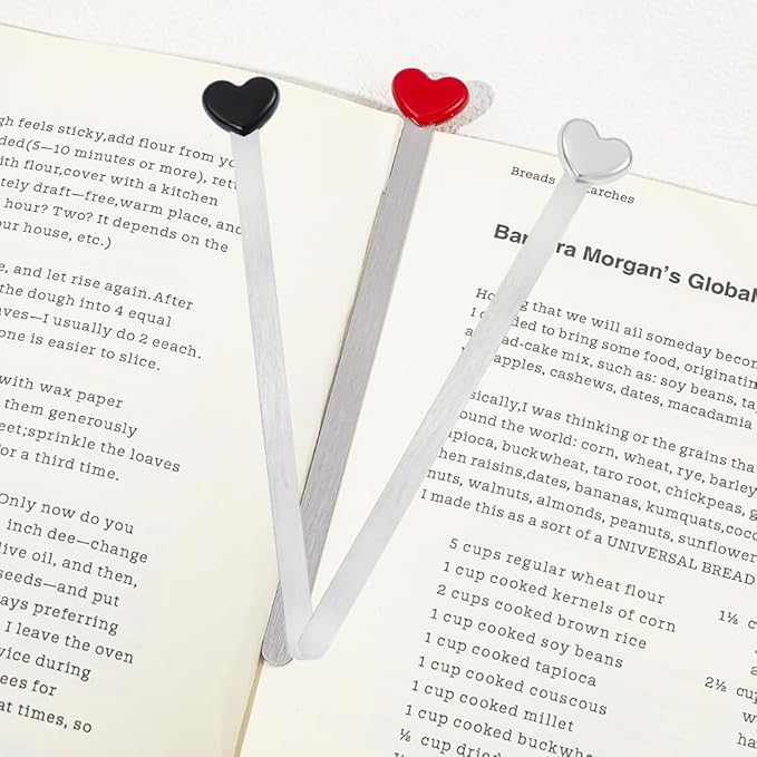 Love Heart Metal Bookmark Set - Color Stainless Steel Bookmarks, Reading Page Markers Gifts for Women, Book Lover, Girls, Boys,Couples Gifts (Love Heart A)