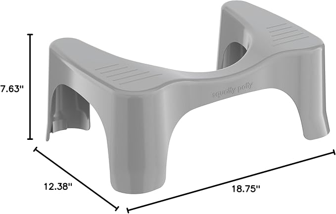 Squatty Potty The Original Bathroom Toilet Stool, Curve Lightweight with Sleek and Modern Design, Gray, 7"