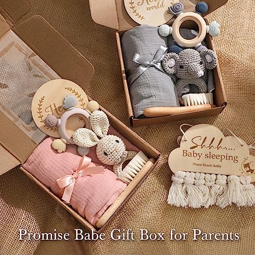 EERKEOD Baby Gift Set for Newborn New Baby Gift Set - Newborn Baby Essentials Baby Bath Set with Baby Blanket Baby Rattle - New Born Baby Girls Gift & Baby Boy Gifts for Baby Shower - Image 5