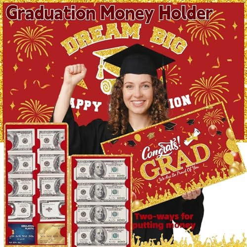 Class of 2026 Graduation Leis with Money Gift Set, 2 pcs Candy Lei Graduation Cash Holder,Personalized Graduation Gifts Money Leis with Photo Frame Congrats Grads Gift Idea for Graduate Party Supplies-Gold Red - Image 6