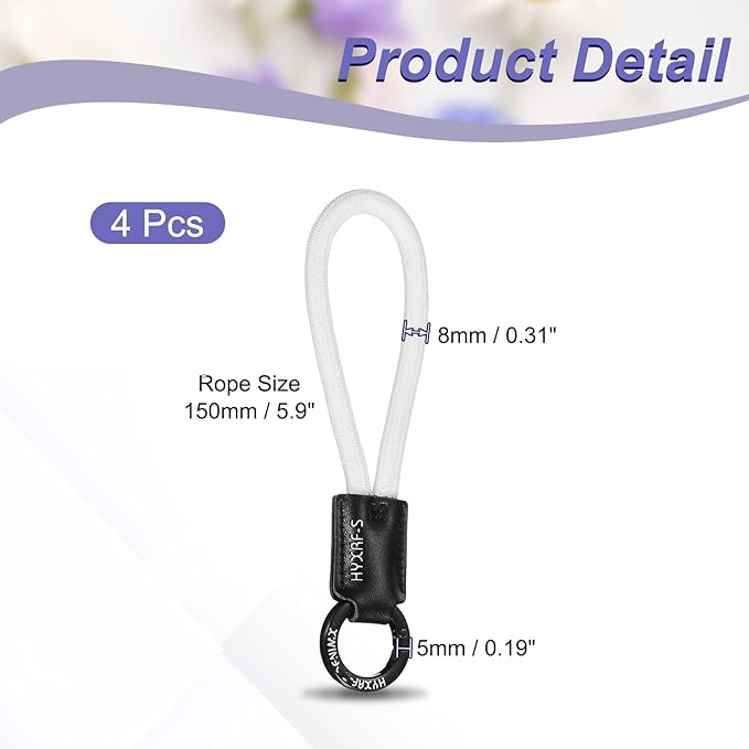 PATIKIL Handmade Cowhide Key Chain,Stylish Bag Pendant Leather Car Key Lanyard Mobile Phone Keychain Accessories, 4 Pack