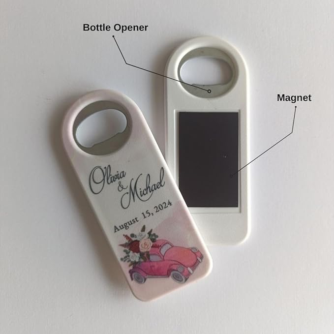 20 PCS Personalized Wedding Favors Bottle Openers - Custom Wedding Gifts for Guests with Thank You Cards, Memorable Thank You Gift for Celebrating Your Special Day (Rectangle)