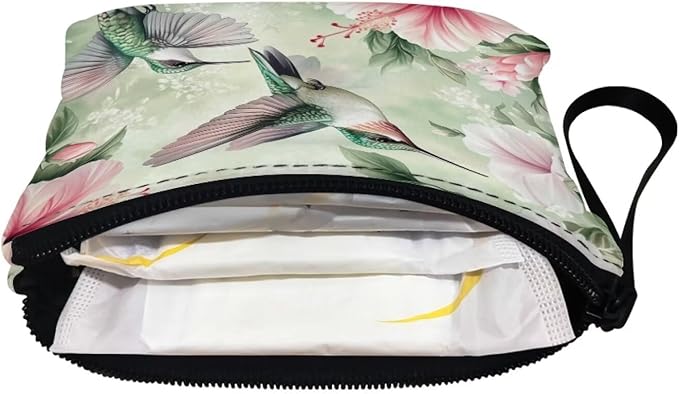 Dolyues Hummingbird Coin Pouch With Zipper Green Kids Coin Purse Trendy Money Change Purse with Portable Wristlet Lightweight Money Bag