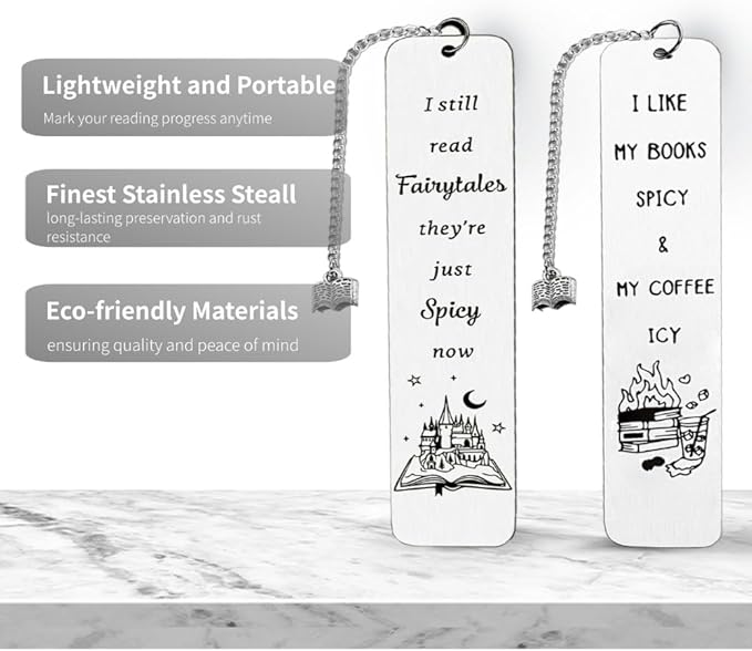Book Marks for Reading Woman Fun Bookmarks Gifts with Book Page Marker Book Accessories for Reading Lovers Man Coffee Bookmark Spicy Cool Book Mark Birthday Christmas Thanksgiving Back to School Gift