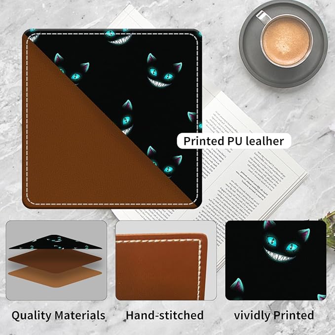 Cute Leather Bookmarks, Fun Triangle Making Corner Bookmark, Book Accessories for Reading Book Lovers, Unbreakable Page Markers for Women Men Cool Cats