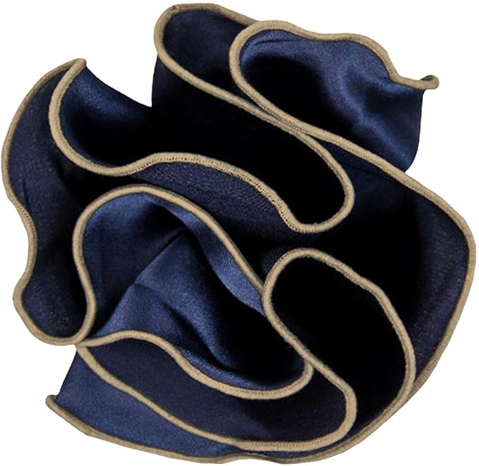 Premium Pre-Folded Four-Point Suit Pocket Square for Men with Sewn Pocket Fold