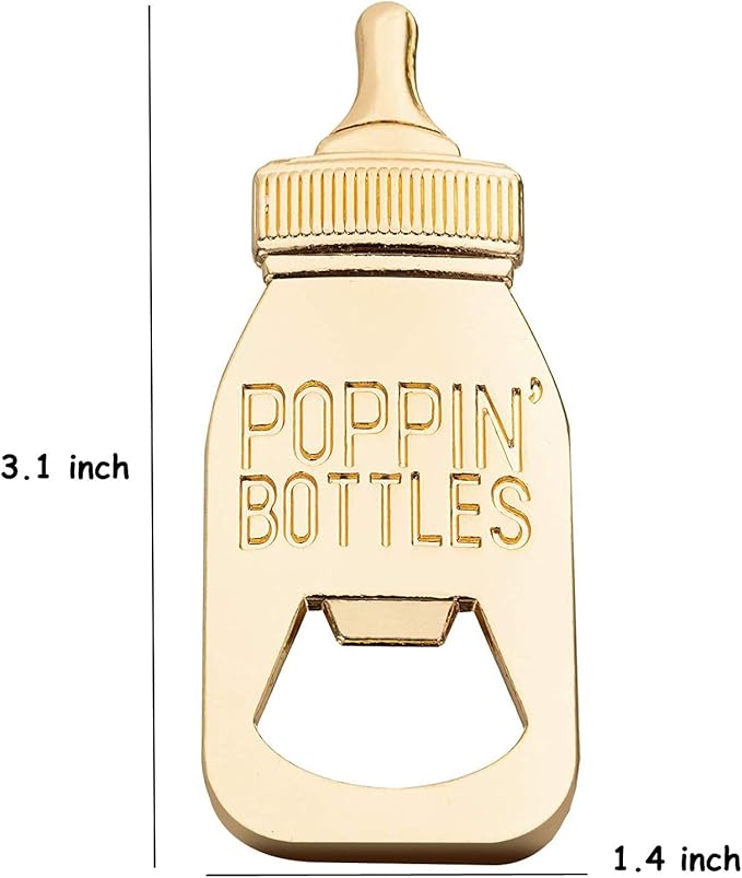 16 Pack Bottle Opener Baby Shower Favor For Guest,Cute Poppin Bottle Shaped Bottle Opener Favors for Baby Shower Souvenir Supplies and Decorations For Boy or Girl (Pink, 16)