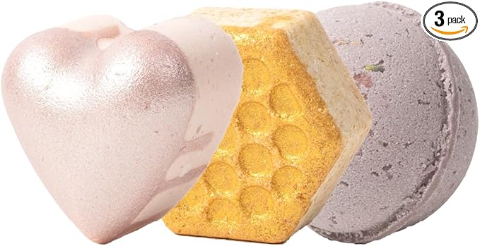 Pacha Soap Co. Froth Bath Bombs - Jasmine Gardenia, Sweet Honey Almond, and French Lavender Scents, Handmade, Nourishing & Moisturizing Bath Bombs with Essential Oils, Made in The USA - 3 Pack