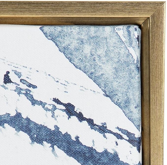 Kate and Laurel Sylvie Indigo Watercolor Abstract Print Framed Canvas Wall Art by Amy Peterson, 23x33 Gold