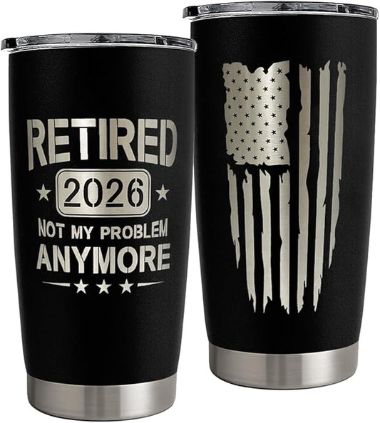 Retirement Gifts for Men Women 2026, 20 oz Retirement Tumbler Stainless Steel Insulated Coffee Cup Double Wall Travel Mug with Lid, Gifts for Teacher Coworkers Leaving