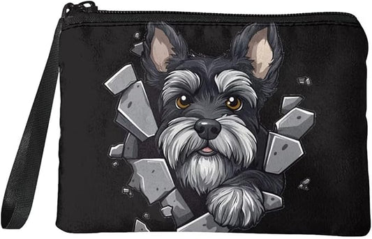 Dolyues Yorkshire Terrier Coin Pouch With Zipper Cute Coin Change Purses Cute Dog Coin Purse For Women Shopping Money Bag With Wristlet Portable