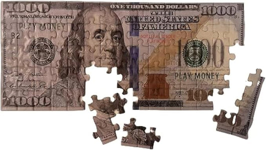Dollar Bill Copy Money Puzzles - Adults Educational Kids Money Puzzle Souvenir Gift for Christmas Birthday Party Favor Mini Jigsaw Puzzle 9 x 4 in. (1000)