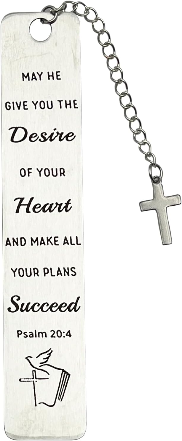 Christian Bookmark Gifts for Women Girls Boys, Inspirational Religious Book Mark Markers Faith (May he give You The Desire)