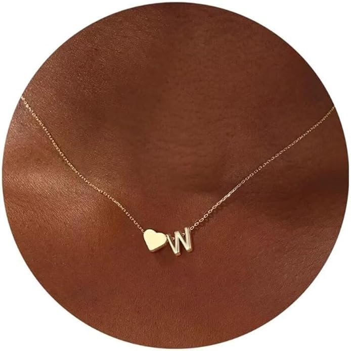 Turandoss Valentines Day Gifts for Kids Teen Girls - Dainty 18K Gold Plated Heart Initial A-Z Pendant Necklace Trendy Jewelry Heart Necklaces Birthday Valentines Day Gifts for Girlfriend Wife Women