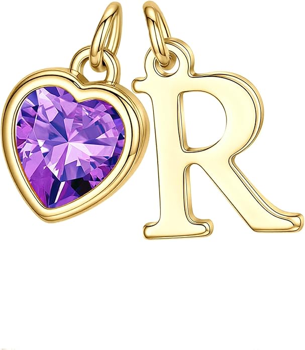 Turandoss Valentines Day Gifts for Her Trendy, Dainty 14K Gold Plated Initial A-Z Heart Birthstone Pendant Necklace Personalized Bridesmaid Birthday Valentines Jewelry Gifts for Women Girls