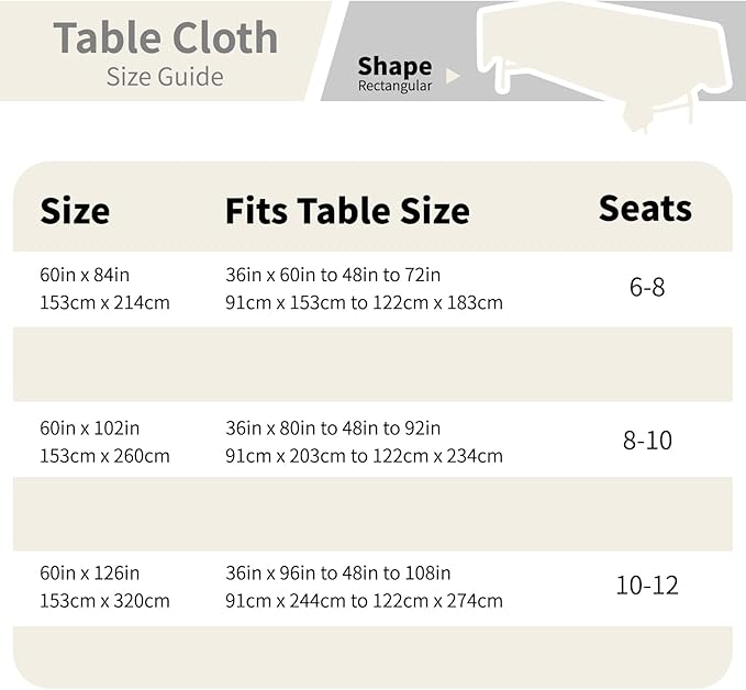 Ivory 6 Pack Polyester Table Cloth 60 x 84 Inch, Rectangle Tablecloths for 6 Foot Tables Washable Table Cloth for Party Wedding