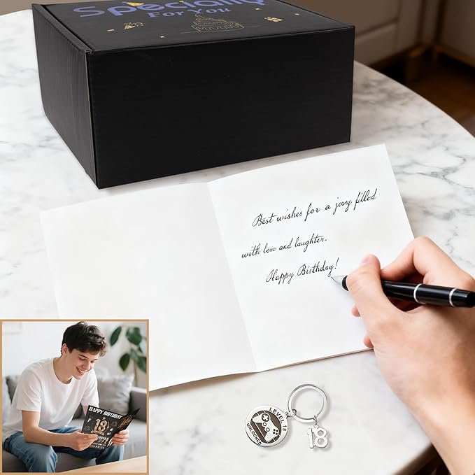 18th Birthday Gifts For Boys,18 Year Old Boy Birthday Gift Ideas with 12 Oz Tumbler, Funny Socks,Birthday Card, Bracelet, Keychain, Cool Gifts for Boys Son Grandson Nephew Friend Birthday
