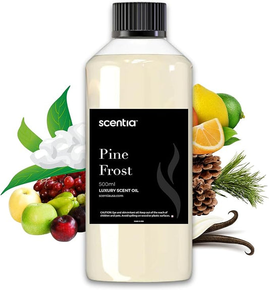 Scentia Pine Frost Essential Oil – 500ml Professional Holiday Diffuser Oil | Crisp Winter Blend with Fir, Pine, Citrus & Vanilla | Bulk Aromatherapy for Homes, Spas, Hotels & DIY Candle Supplies