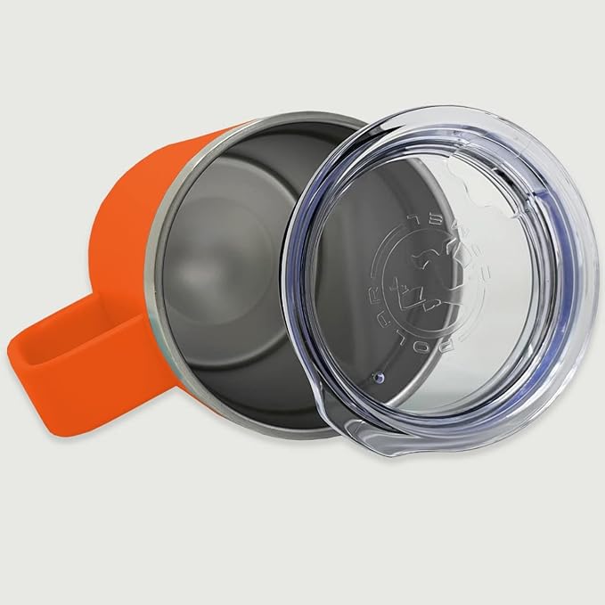 LaserGram 15oz Vacuum Insulated Coffee Mug, Bronco Rider, Personalized Engraving Included (Orange)