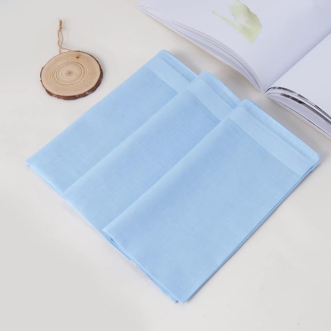 HOULIFE Men's Cotton Handkerchiefs, Solid Color 60S Soft Cotton Hankies for Men Women 6/12PCS 15.7"×15.7"