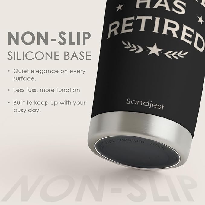 SANDJEST Retirement Tumbler 20oz, Stainless Steel Travel Cup with Lid, The Legend Has Retired Insulated Coffee Mug, Retirement Gifts for Men Coworkers Boss Friends on Birthday Christmas Farewell