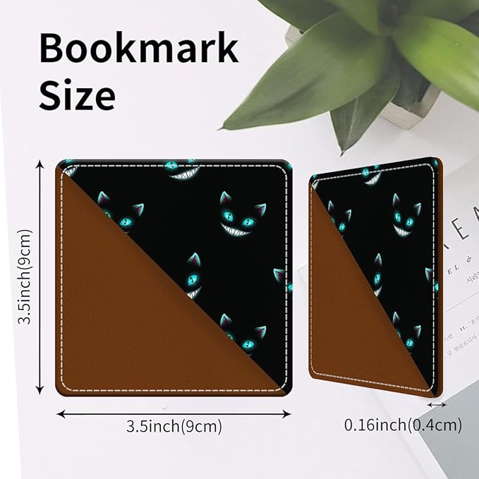 Cute Leather Bookmarks, Fun Triangle Making Corner Bookmark, Book Accessories for Reading Book Lovers, Unbreakable Page Markers for Women Men Cool Cats