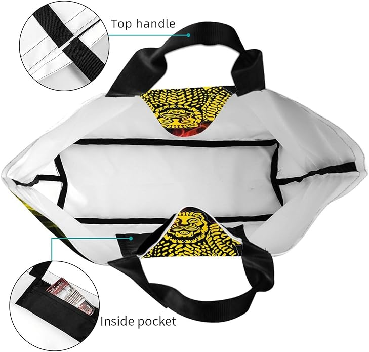 India National Emblem Large Reusable Eco-friendly Shopping Bags Portable Storage Handbag
