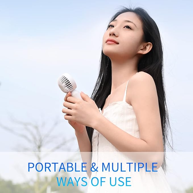 Mini Portable Fan 6 Pack, Cute Handheld Fan Battery Operated Lightweight Small Personal Fans with 3 Speeds and USB Rechargeable Eyelash Fans for Women Men Office Outdoor Travel Camping