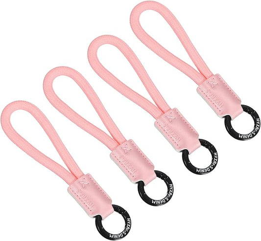 PATIKIL Handmade Cowhide Key Chain,Stylish Bag Pendant Leather Car Key Lanyard Mobile Phone Keychain Accessories, 4 Pack