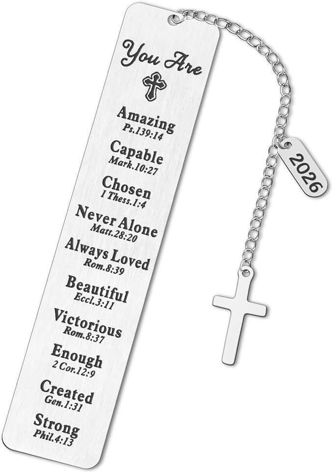 Bible Bookmark, Kaluofan 2026 Christian Bookmarks for Women, Bookmarks for Women, Baptism Gifts for Girl, First Communion Gifts for Girls, Back to School Coming of Age Gifts, Graduation Gifts