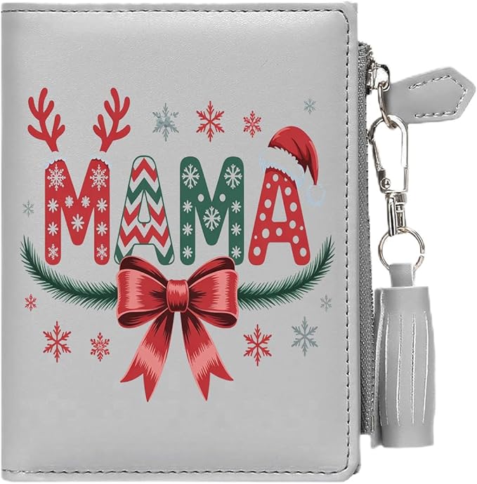 GEEAD Custom Design Small Wallets for Women Bifold Slim Coin Purse Zipper ID Card Holder for Christmas