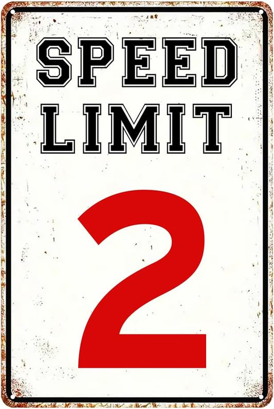 Two Fast Birthday Decorations Speed Limit 2 Sign Funny Metal Tin Signs Vintage Cars Party Decorations Car Bedroom Decor For Boys 8x12 Inch