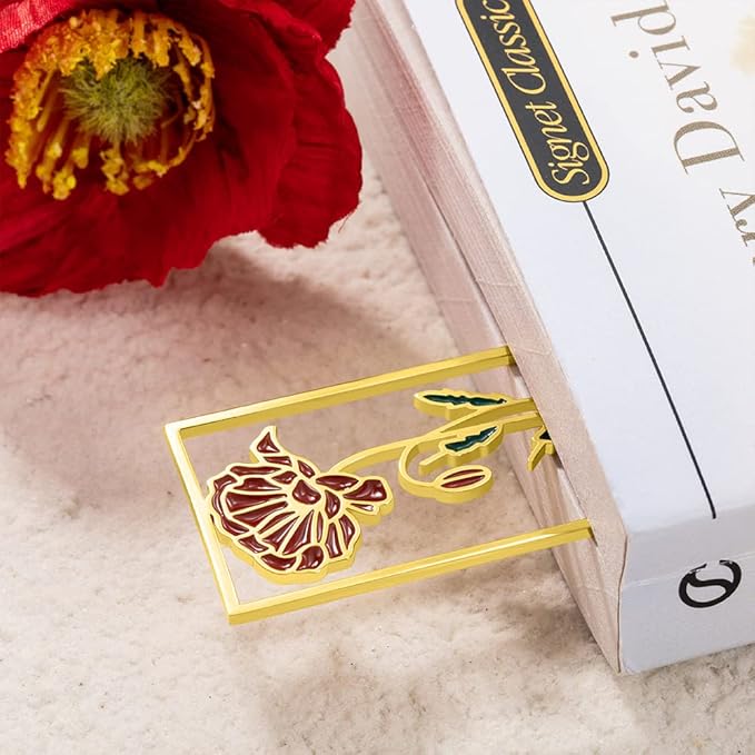 Handcrafted Personalized Bookmark Book Markers with Colorful Birthday Flower Custom 21st Birthday Gifts for Women Bookmark for Reading Lovers