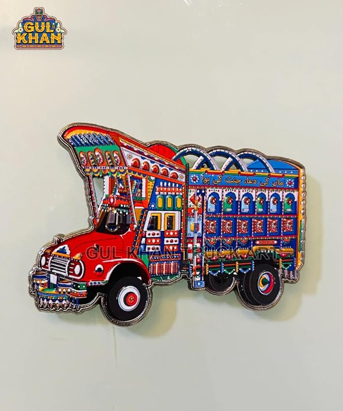 Premium Diecast Metal Bedford Truck Art Fridge Magnet | Pack of 1 | Authentic Pakistani Cultural Souvenir | Heavy Duty Vehicle Model Home Decor Collectible